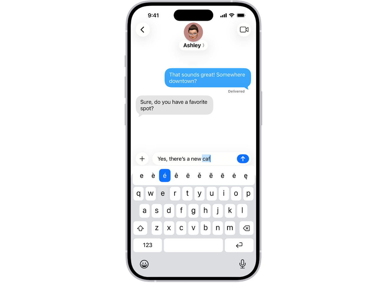 Enter accented letters or other characters while typing