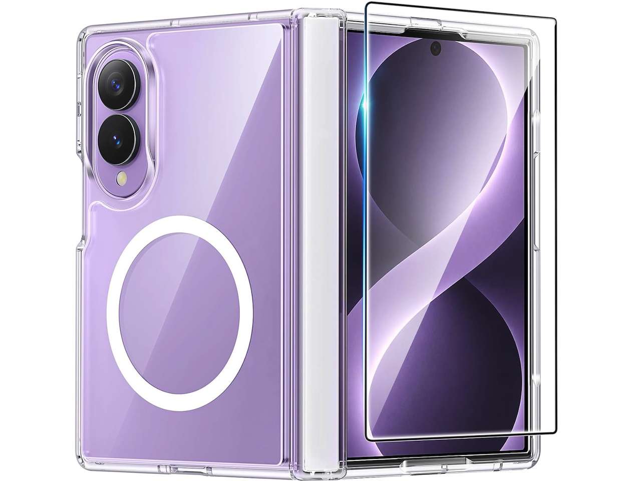 FNTCASE for Samsung Galaxy Z-Fold-8 Case Full Hinge Protection Clear Cover