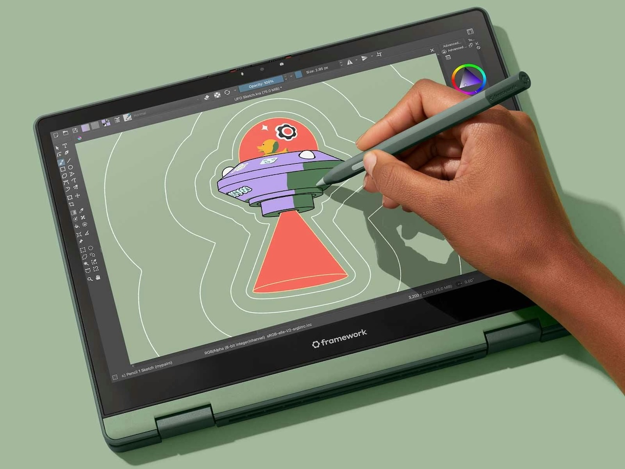 Framework Laptop 12 in convertible mode