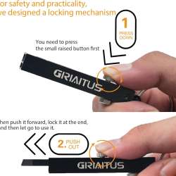 GIRIAITUS 2-in-1 EDC Pocket Knife Keychain Tweezers Multitool