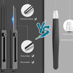 GIRIAITUS 2-in-1 EDC Pocket Knife Keychain Tweezers Multitool