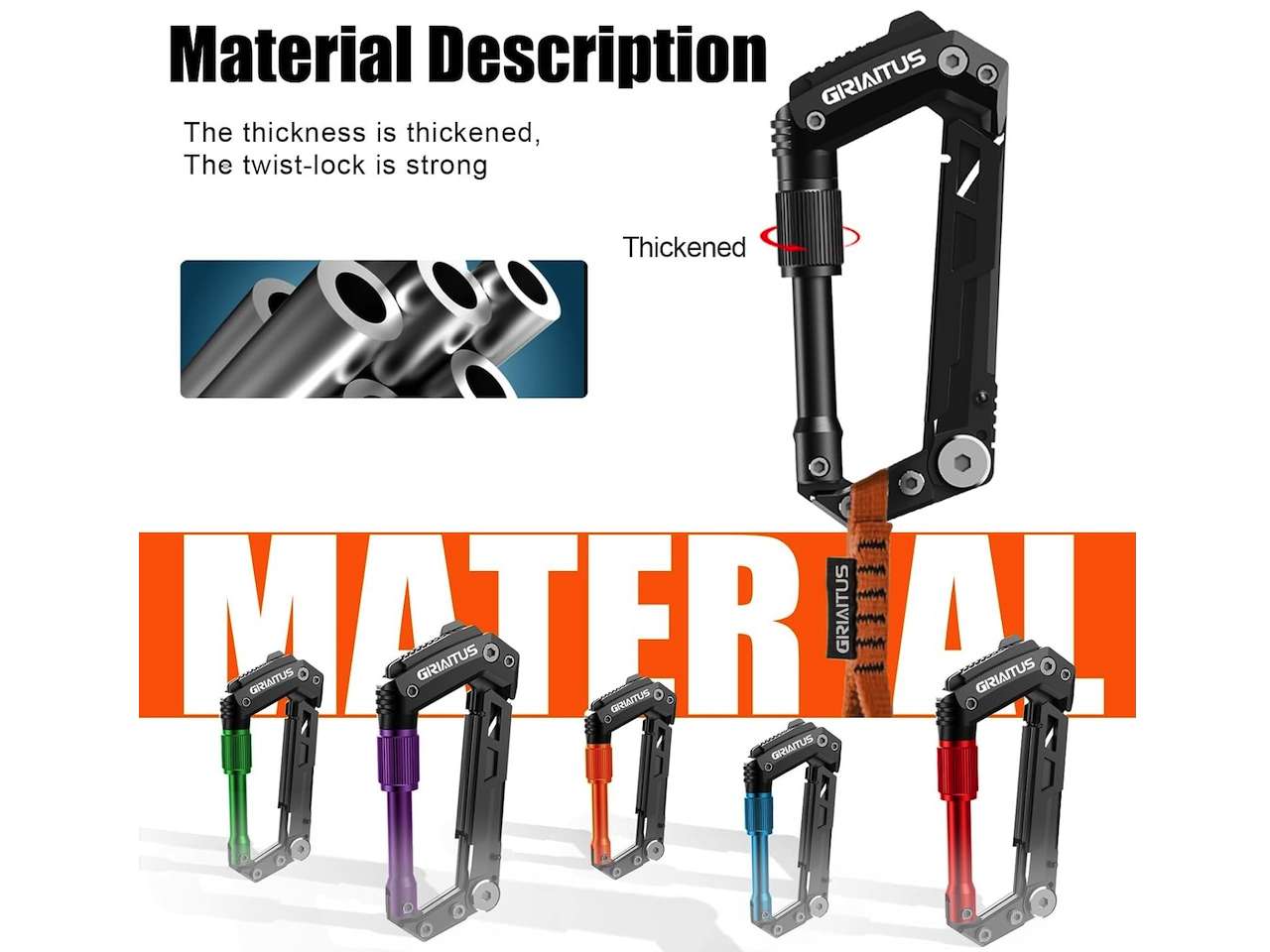 GIRIAITUS Carabiner Multitool 8-in-1 EDC Carabiners Pocket Knife for Camping 8