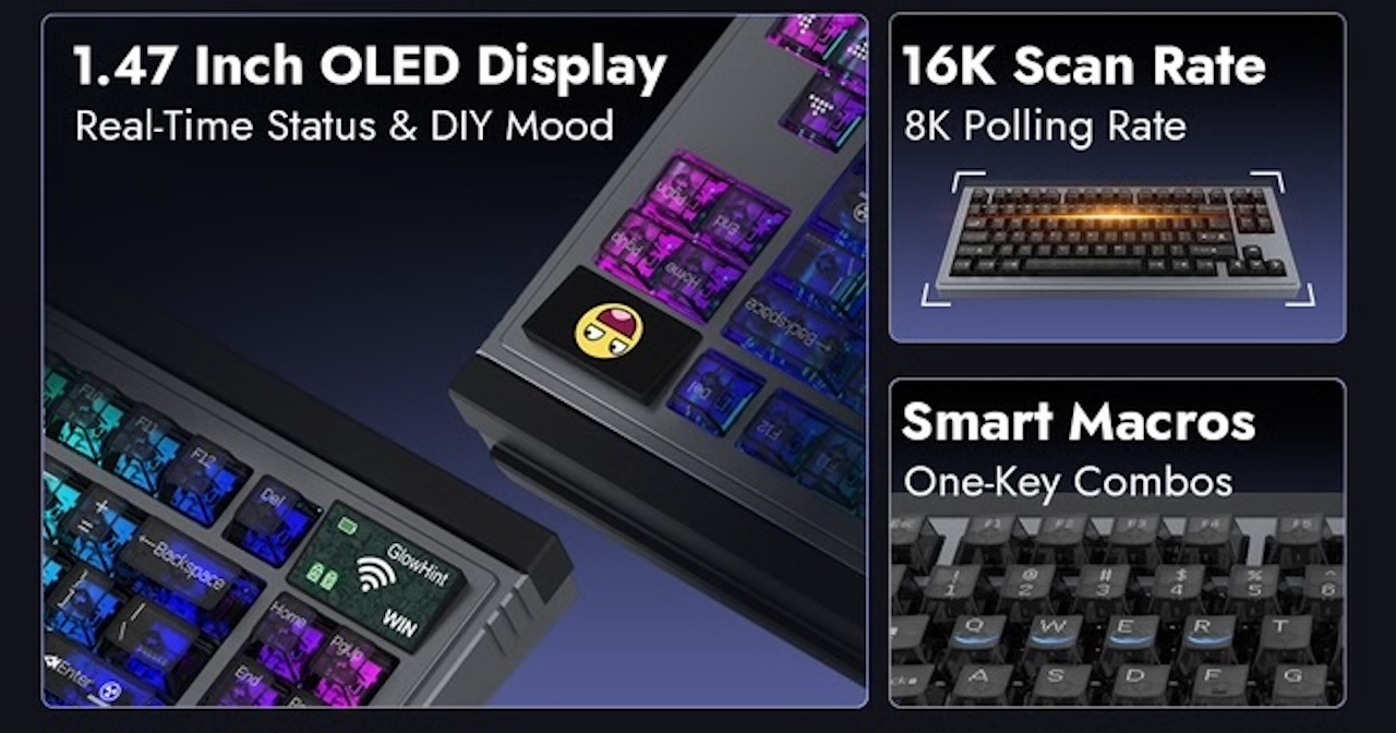 GlowHint KT75- Hall Effect Rapid Trigger Magnetic Keyboard 2 Kickstarter