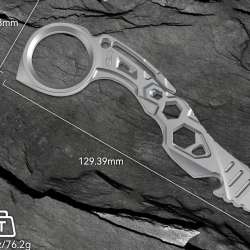 KANSEPT PryMate Plain Titanium Pry Bar Multitool G008A1 Dimensions