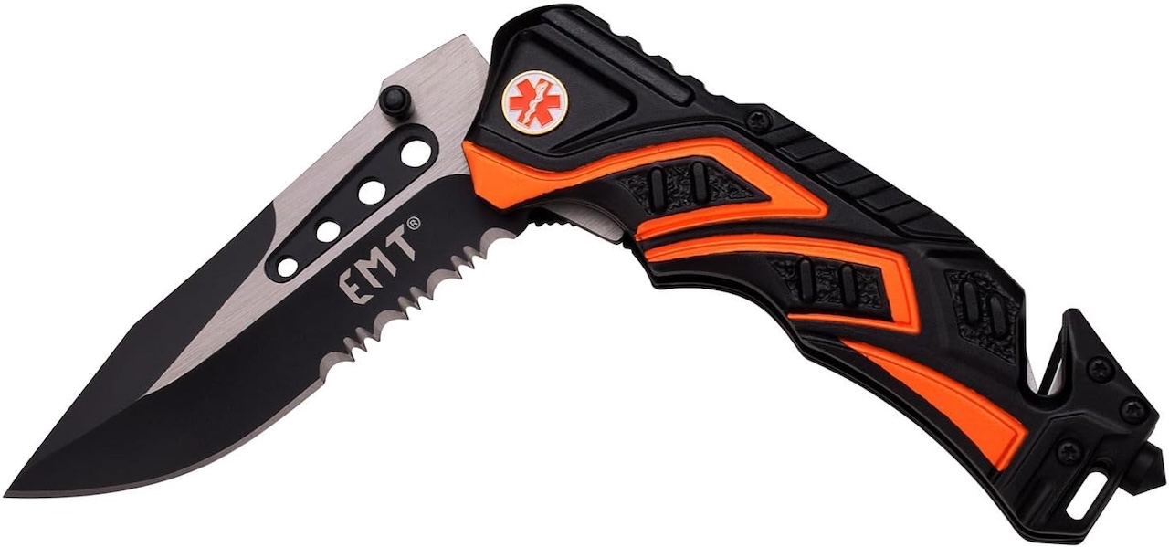 MTECH USA 8 inch Pocket Folding Knife Blade Black Orange