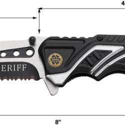 MTECH USA 8 inch Pocket Folding Knife Blade White Black