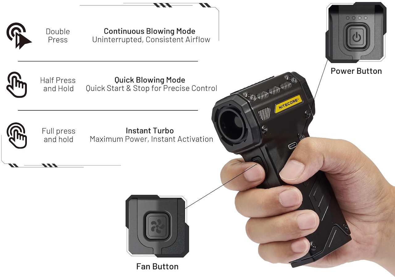 Nitecore CINEWIND CW23 Multipurpose Pocket Photography Fan 8