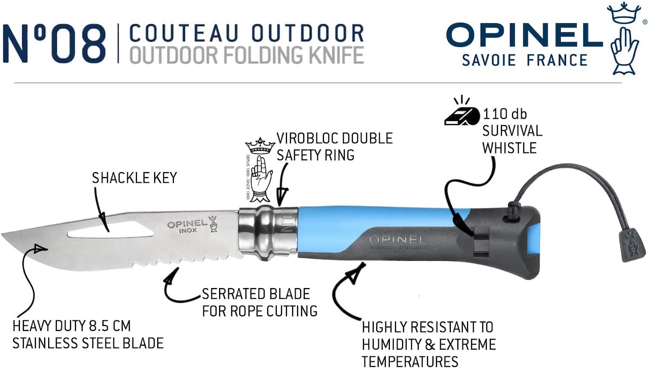 Opinel No 8 Outdoor Folding Knife Multitool A