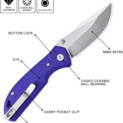 Petrified fish PFE19 Guppy 2.95 N690 Steel Blade Pocket Folding Knife 2