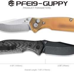 Petrified fish PFE19 Guppy 2.95 N690 Steel Blade Pocket Folding Knife 3