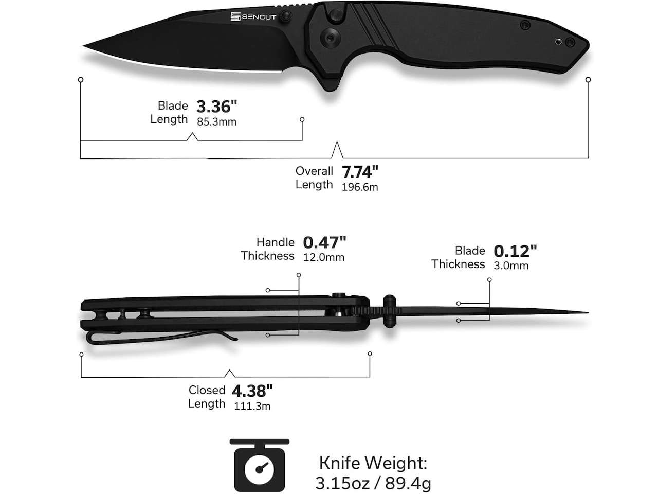 SENCUT Selkyris Button Lock Pocket Knife
