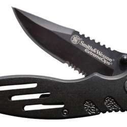 Smith & Wesson Accessories Extreme Ops SWA24S 7.1in S.S. Folding Knife with 3.1in Serrated Clip Point Blade and Aluminum Handle for Outdoor 2