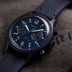 TIMEX MK1 Chronograph 40mm Leather Strap Watch 10