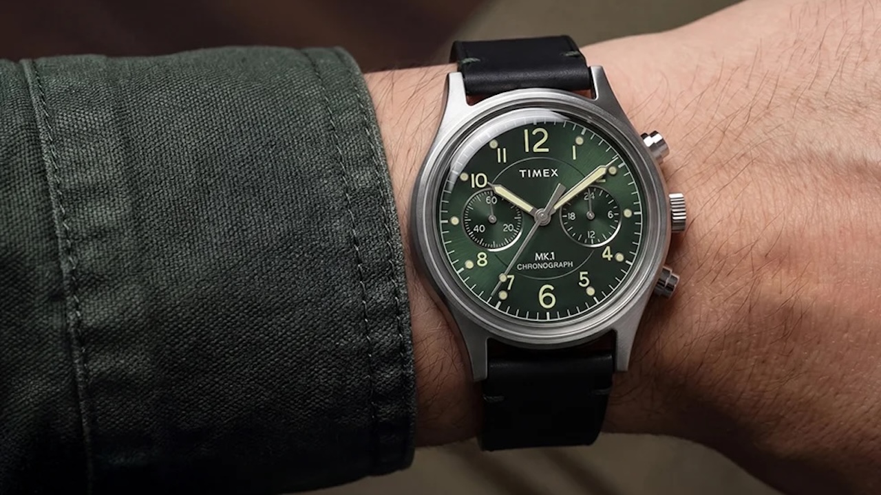 TIMEX MK1 Chronograph 40mm Leather Strap Watch 6