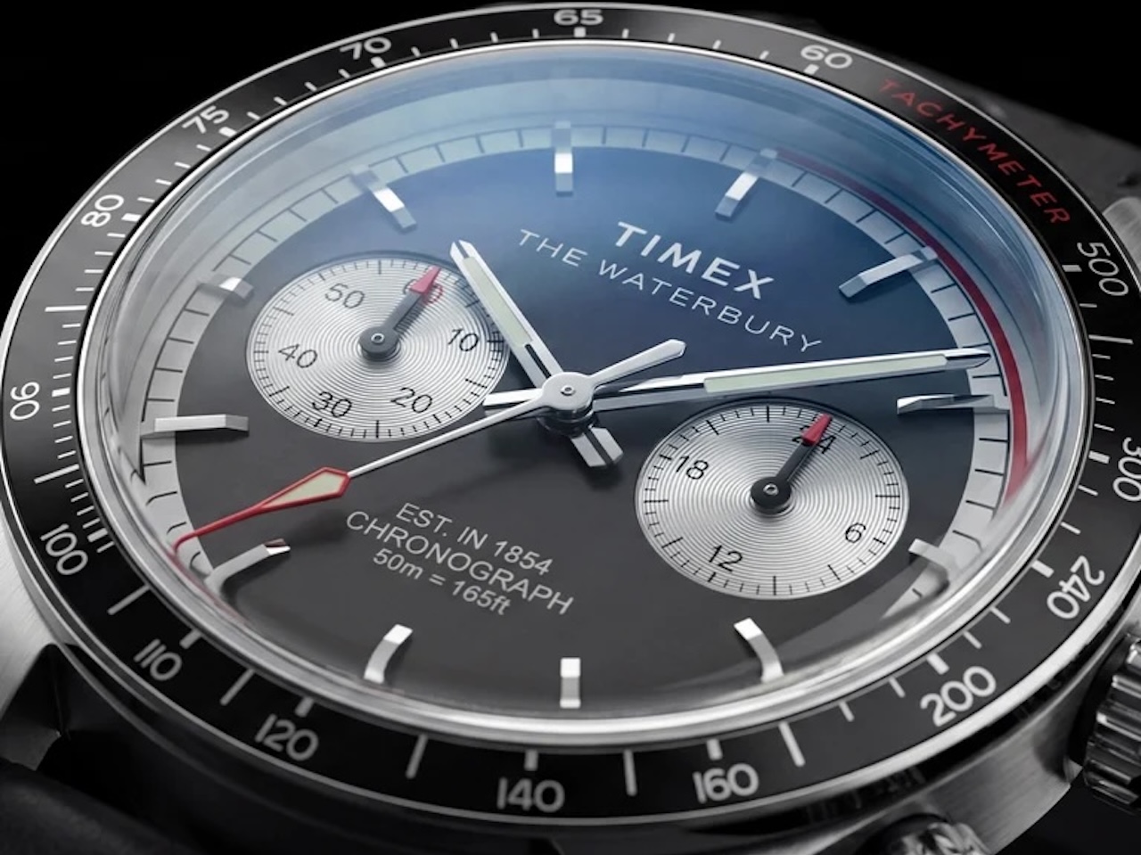 Timex Waterbury Heritage Chronograph 39mm Leather Strap Watch Specs