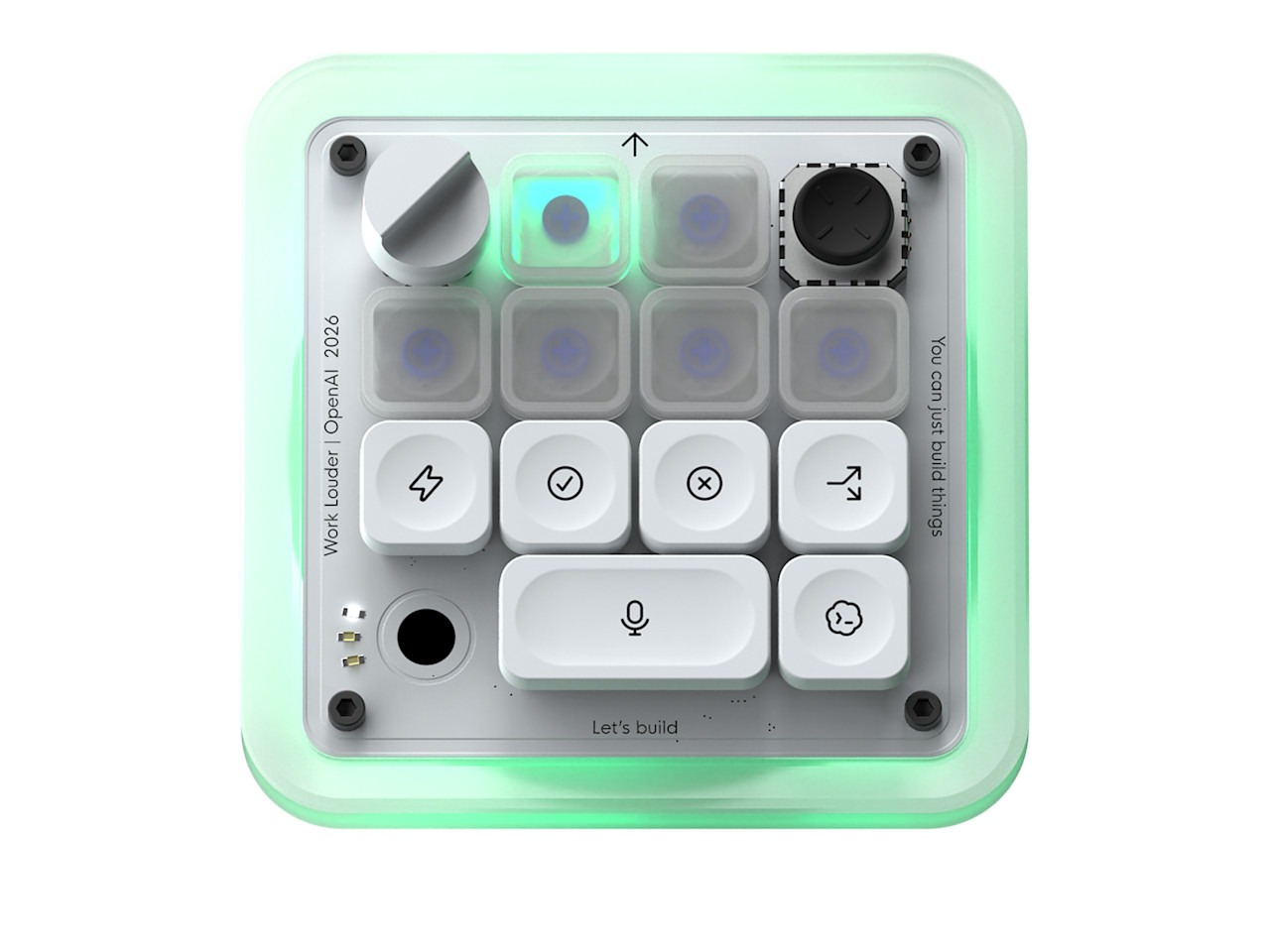 Angled official view of the Codex Micro rotary dial and controls