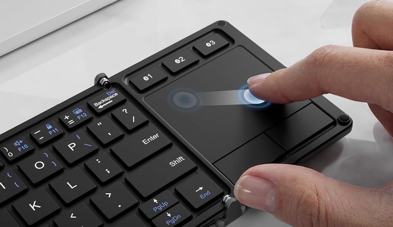 iClever BK08 Foldable Keyboard with Touchpad for Phone and Tablet