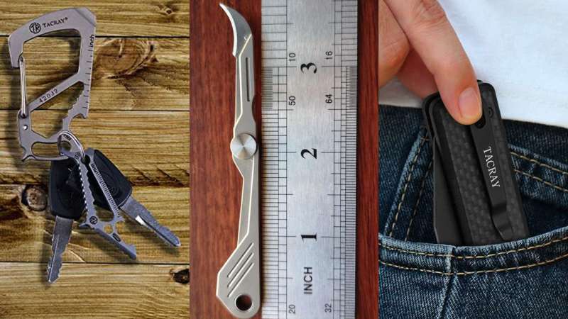 3 TACRAY EDC Tools Tarcus Mini Knife Carabiner 1
