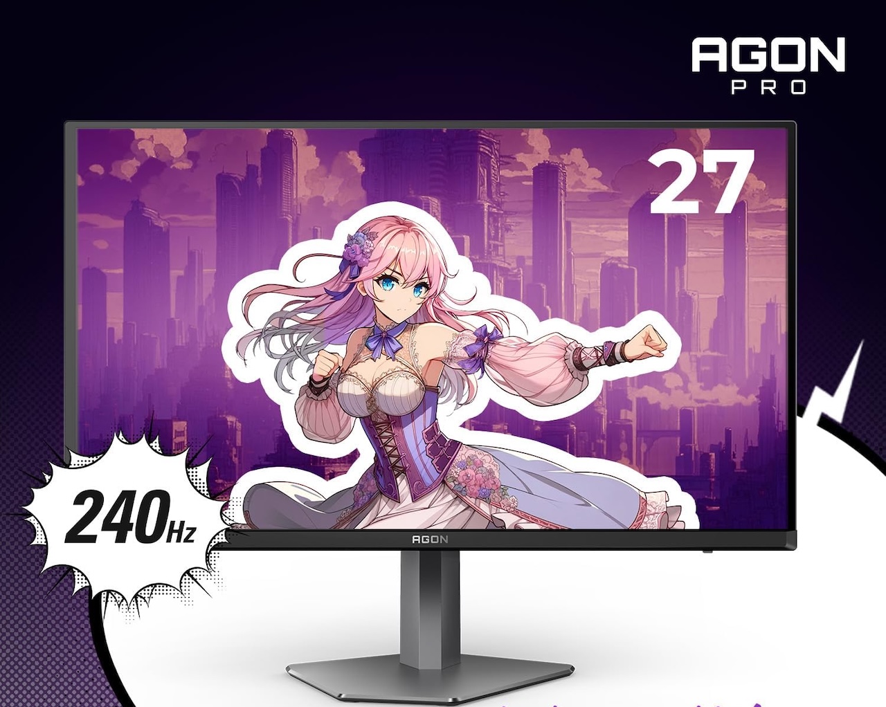 AOC Agon Pro 27 Inch Gaming Monitor QD OLED 240Hz 0.03ms