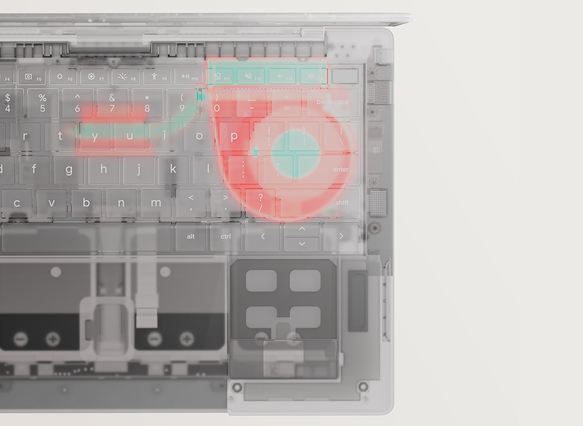 Official cutaway illustration of the ASUS Googlebook 14 cooling fan