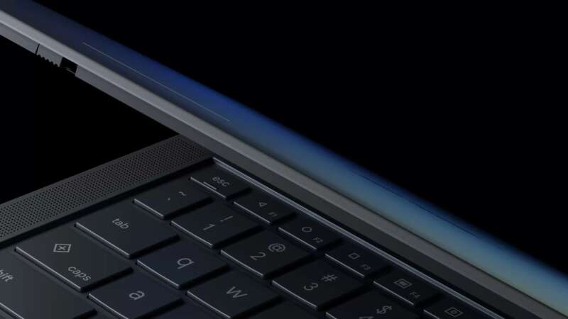 ASUS Googlebook 14 hinge and upper keyboard detail