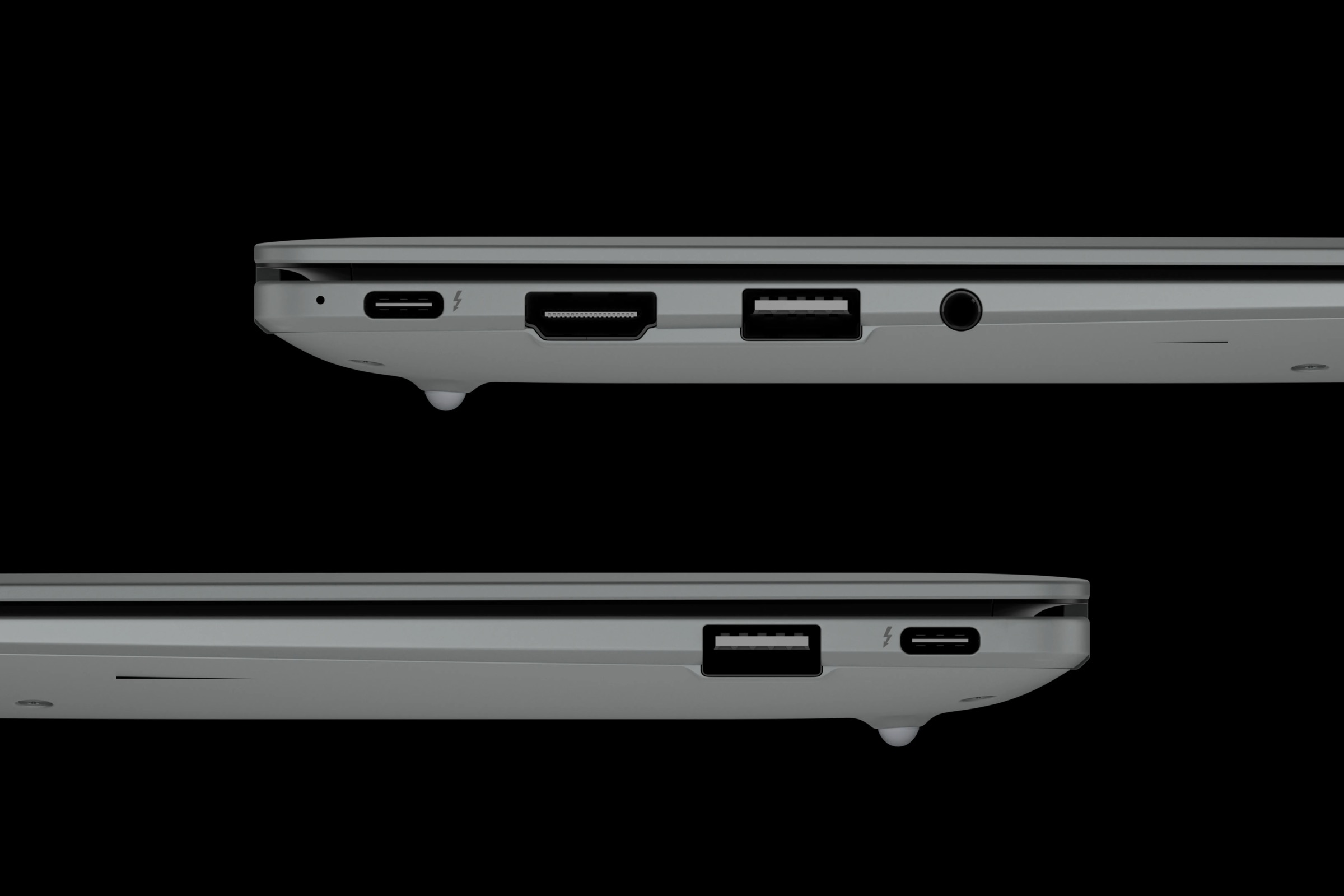 Connections on both sides of the ASUS Googlebook 14