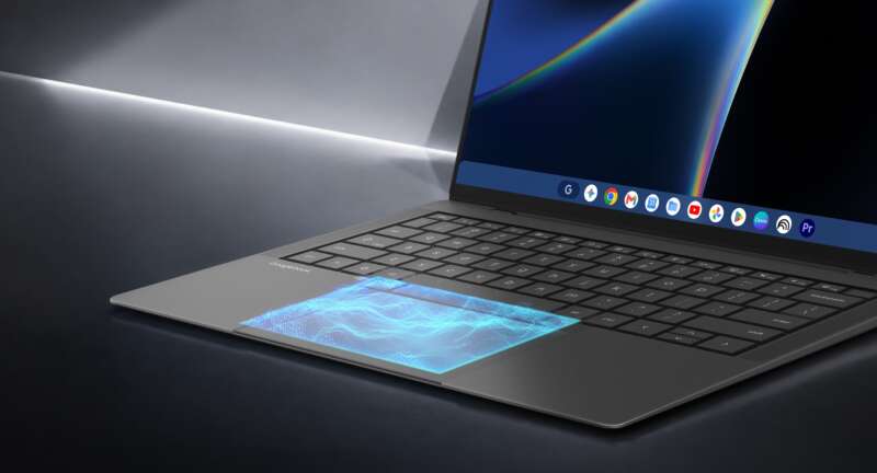 Official illustration of the ASUS Googlebook 14 haptic touchpad