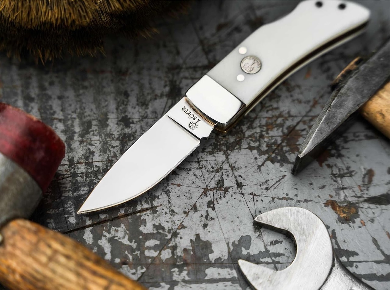 Boker Treebrand Pocket White Smooth Bone