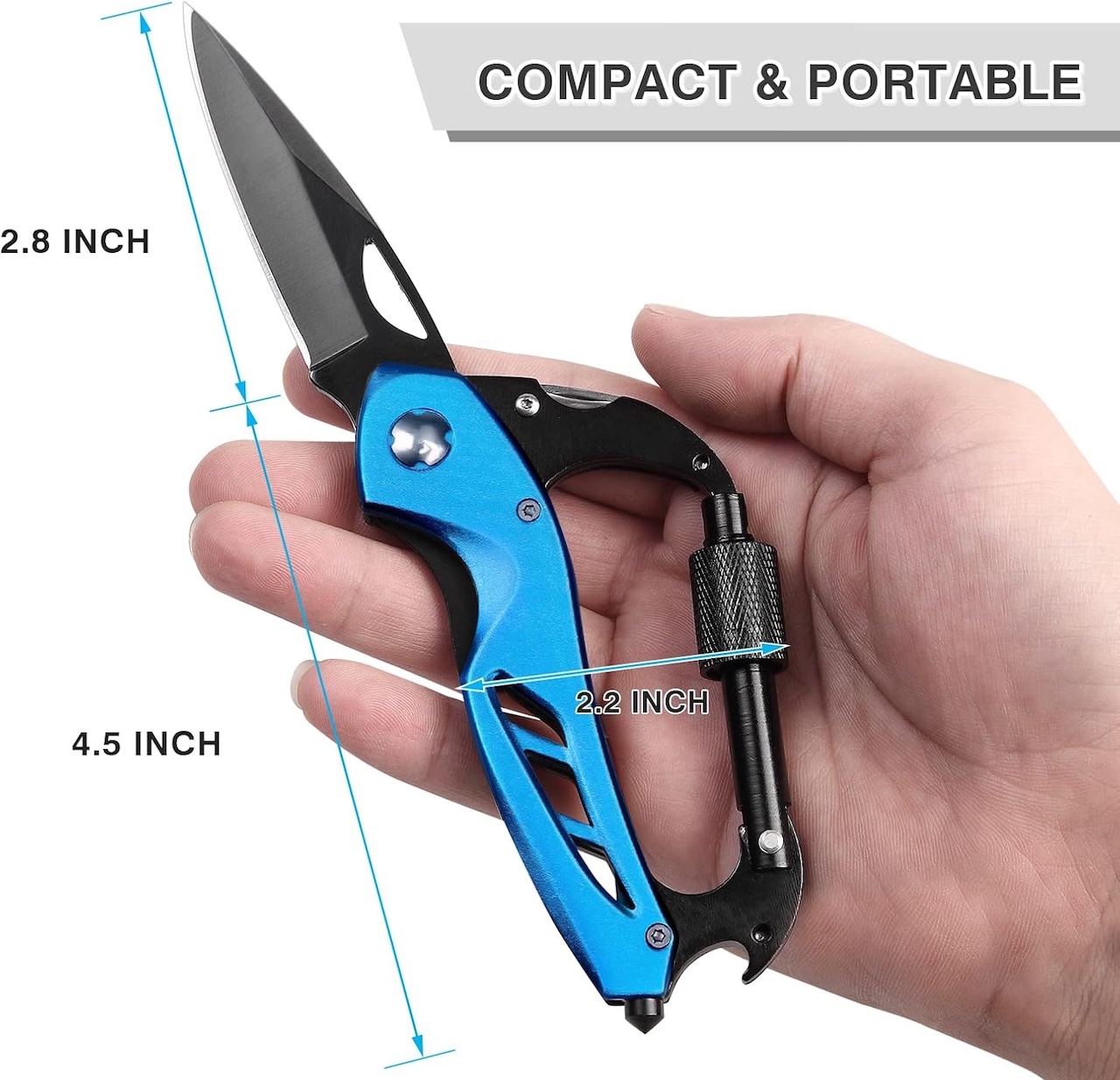 FUNBRO EDC Multitool Carabiner wit