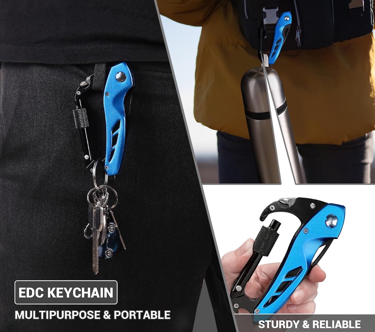 FUNBRO EDC Multitool Carabiner wit