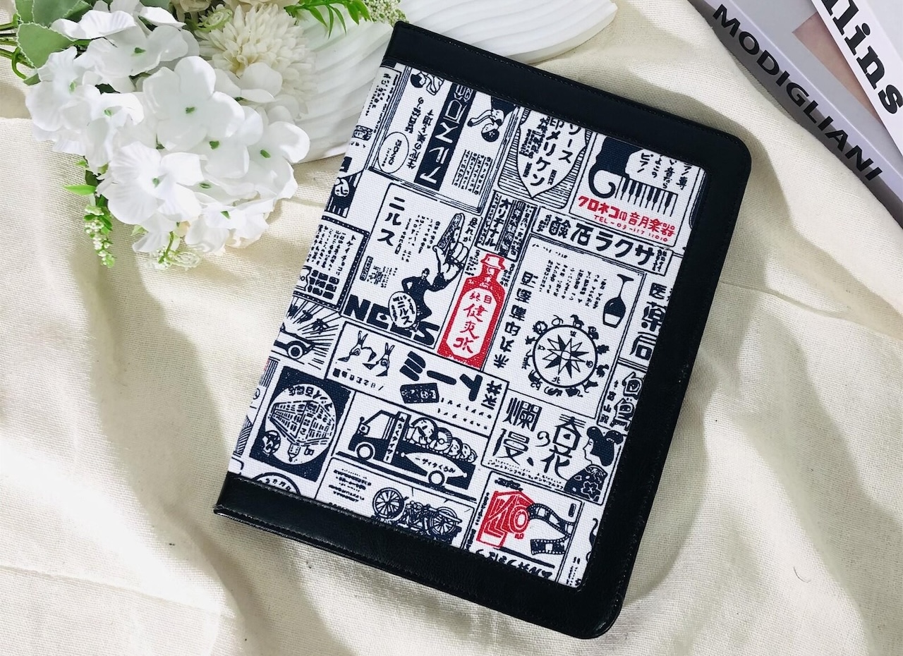 FabricPresent Retro Japanese Newspaper Fabric iPad Case