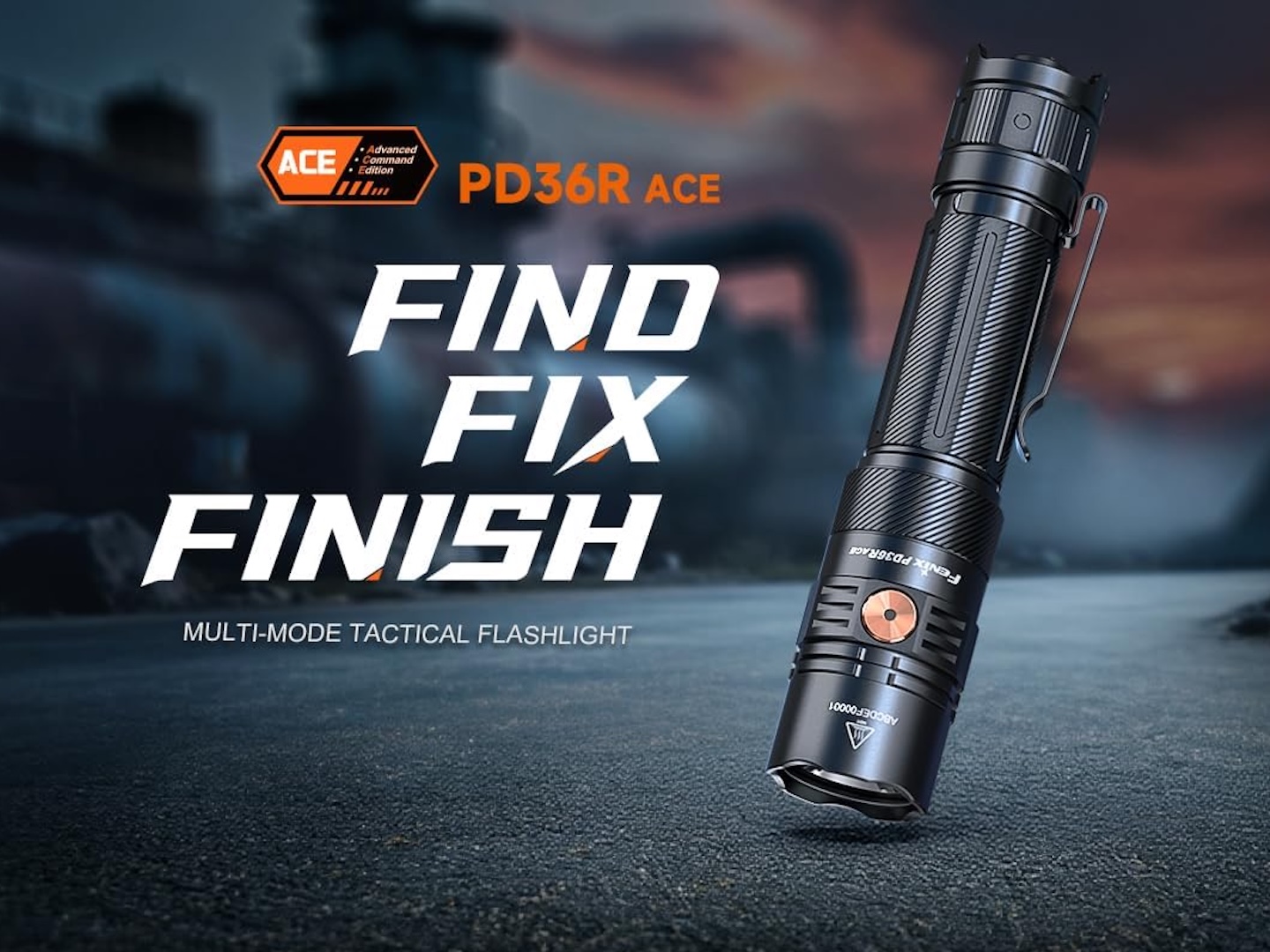 Fenix PD36R ACE 3000 Lumen Rechargeable Tactical Flashlight