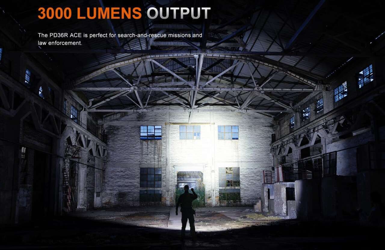 Fenix PD36R ACE 3000 Lumen Rechargeable Tactical Flashlight