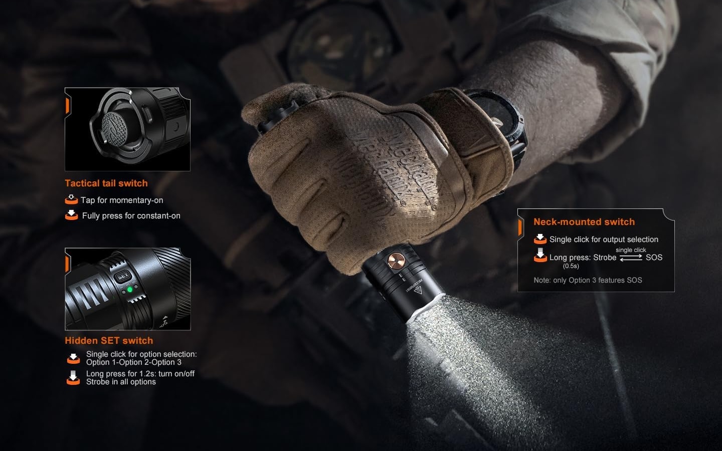 Fenix PD36R ACE 3000 Lumen Rechargeable Tactical Flashlight