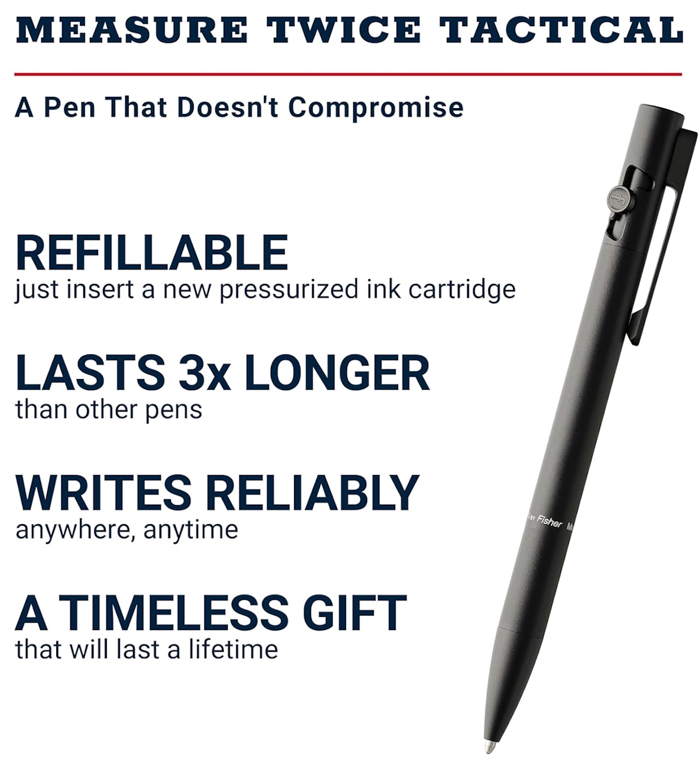 Fisher Space Pen Measure Twice Tactical Pen