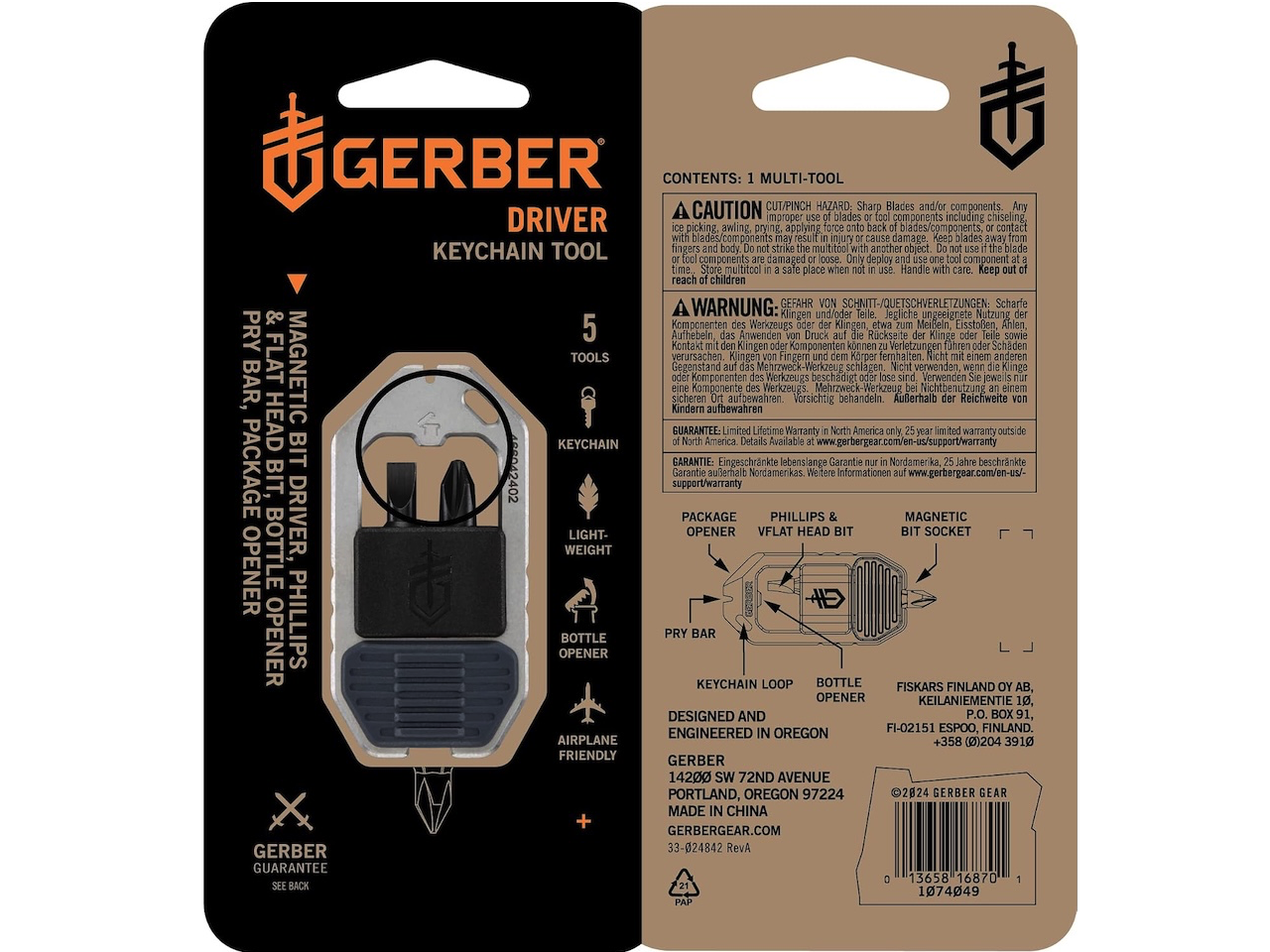 Gerber Gear Driver Keychain 5-in-1 EDC Multitool