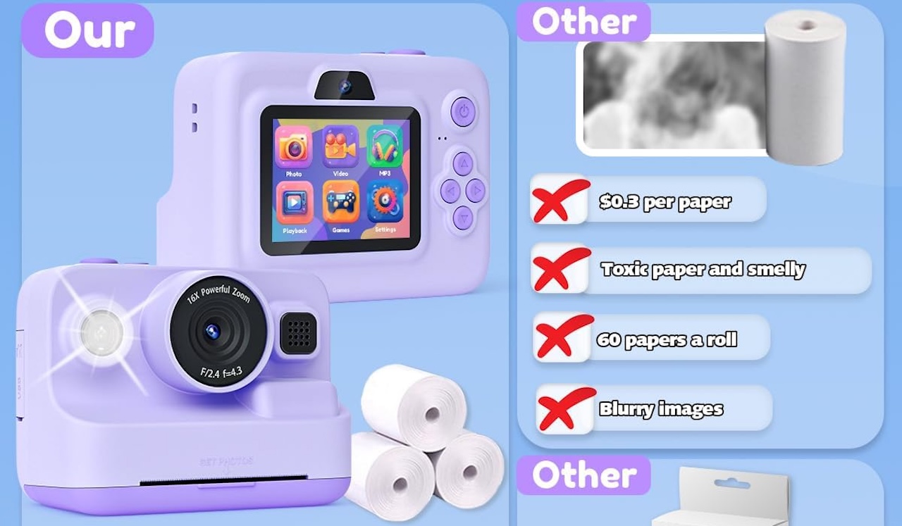 Instant Print Camera for Kids