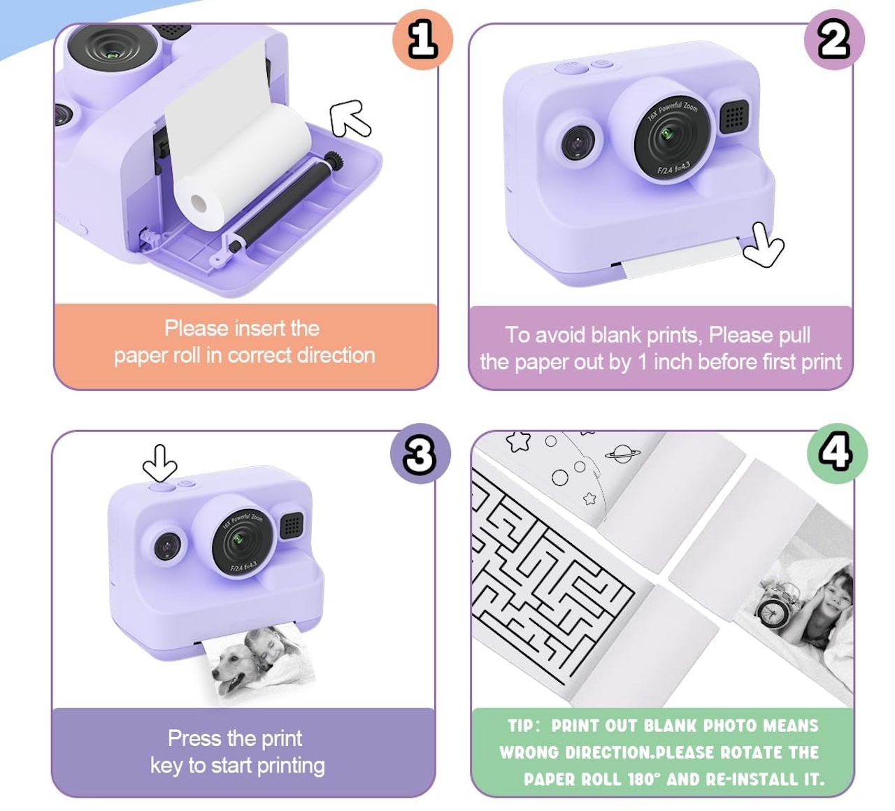 Instant Print Camera for Kids
