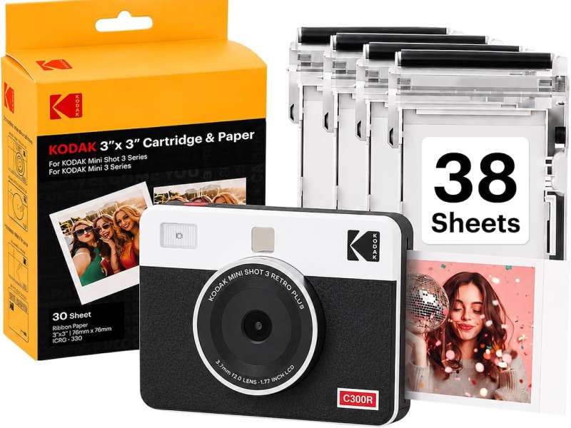 KODAK Mini Shot 3 Retro 3x3 Instant Camer