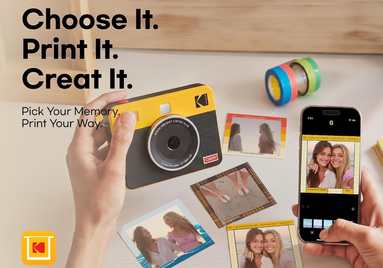 KODAK Mini Shot 3 Retro 3x3 Instant Camera 6