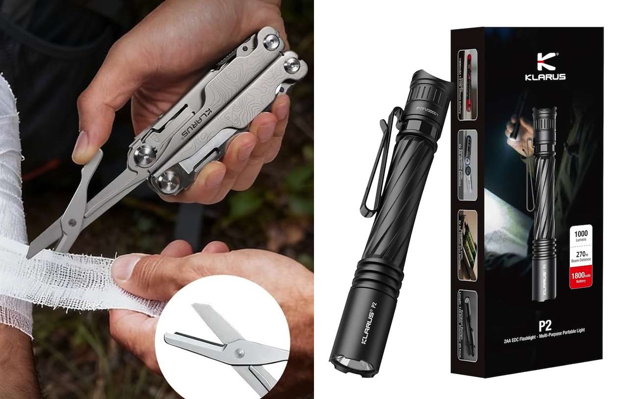 Klarus P2 Flashlight and MT07 Multi-tool EDC Bundle