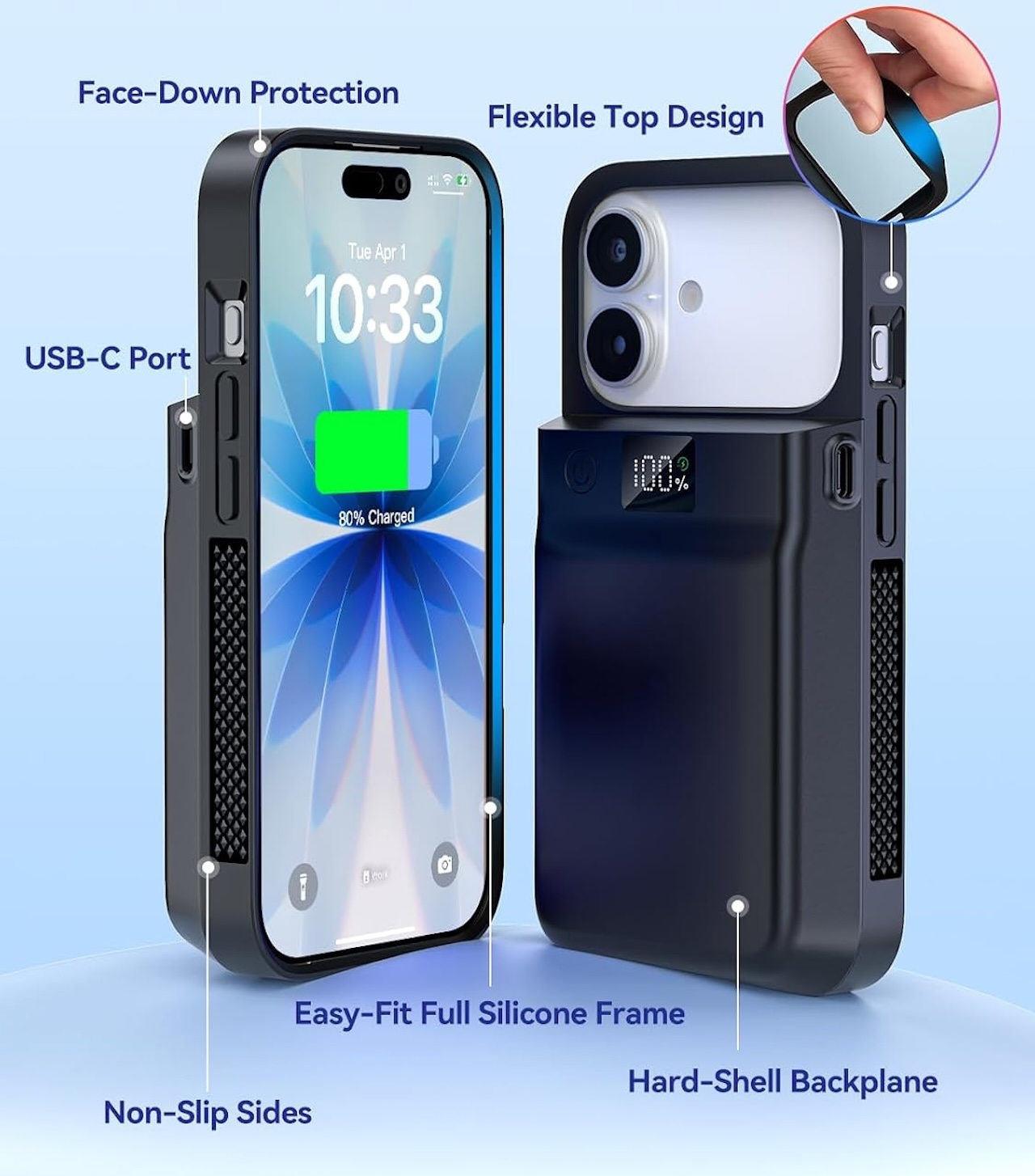 NEWDERY 9300mAh Battery Case for iPhone 17