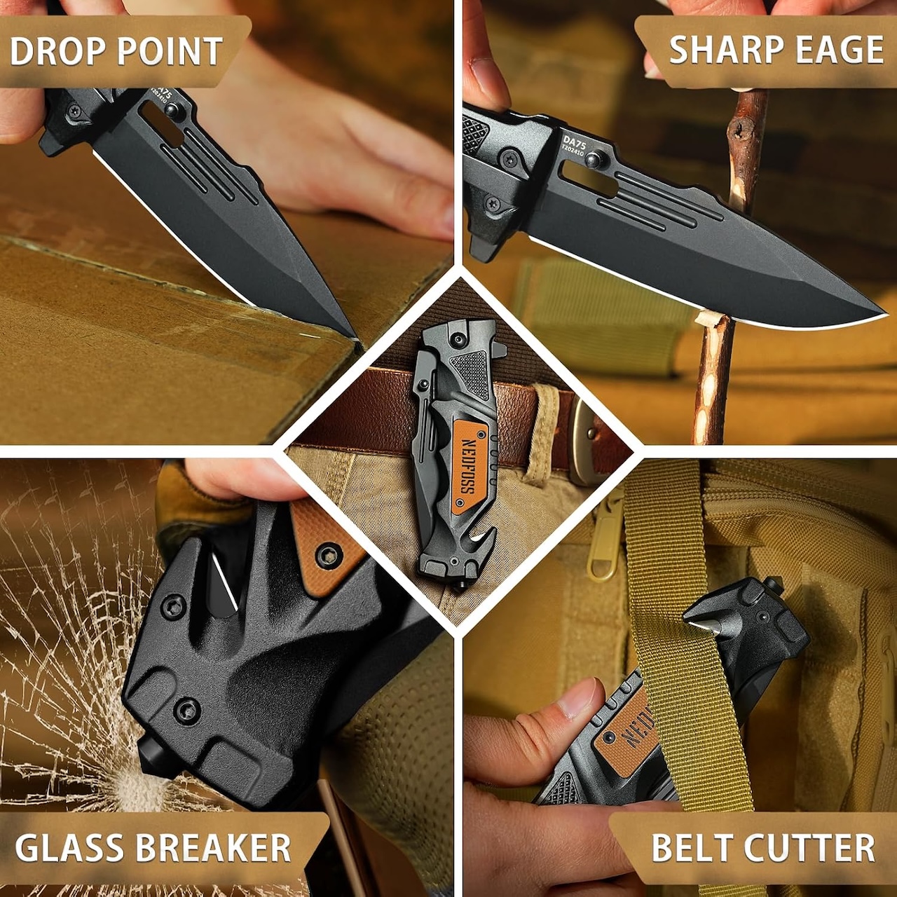 NedFoss Pocket Folding Knife DA75 6