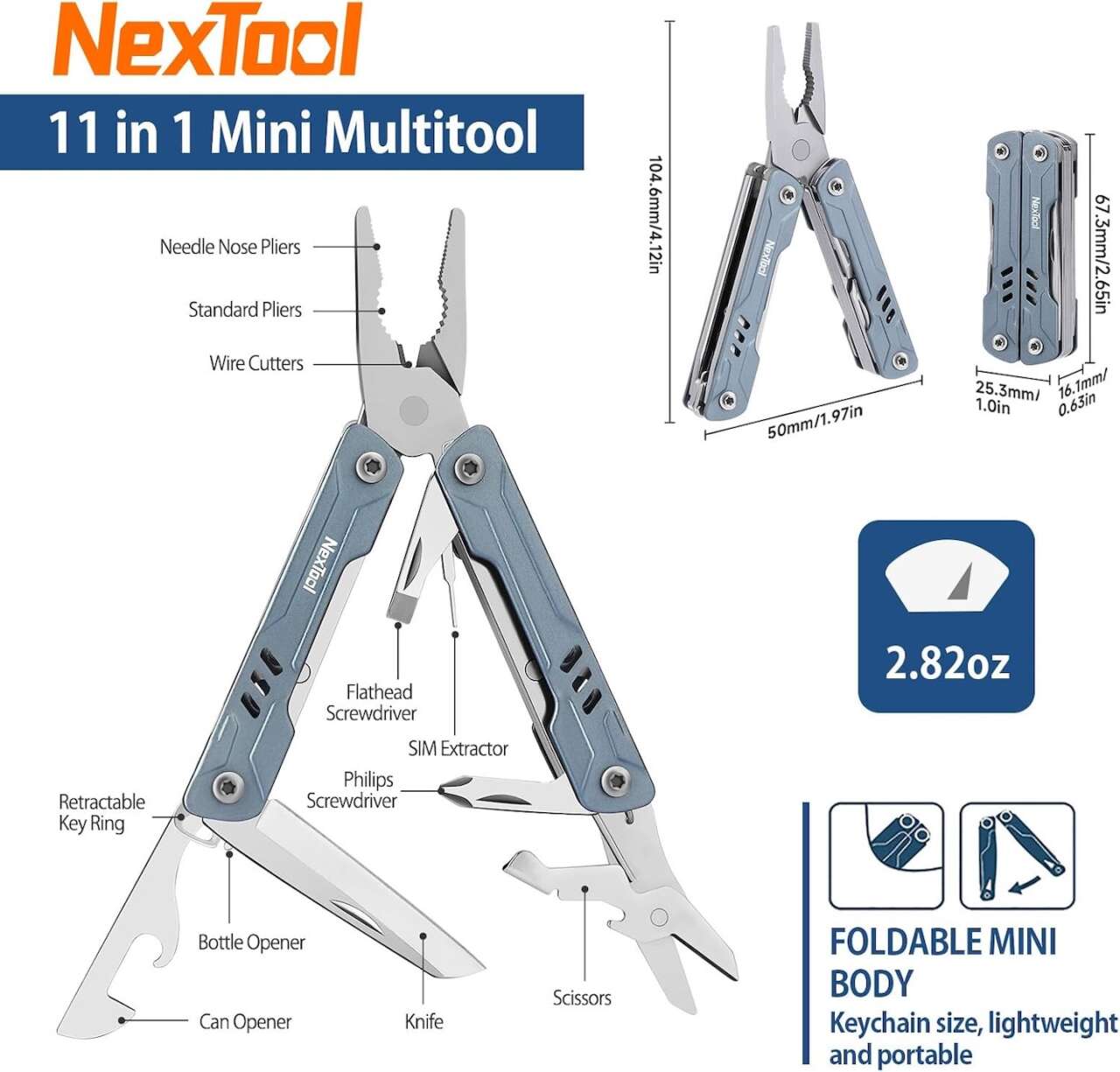 NexTool Mini Sailor S11 Keychain Multitool