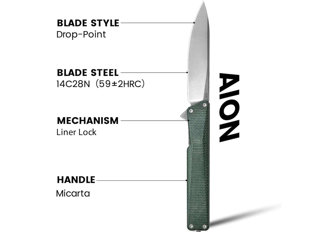 OKNIFE AION Folding Knife Specs