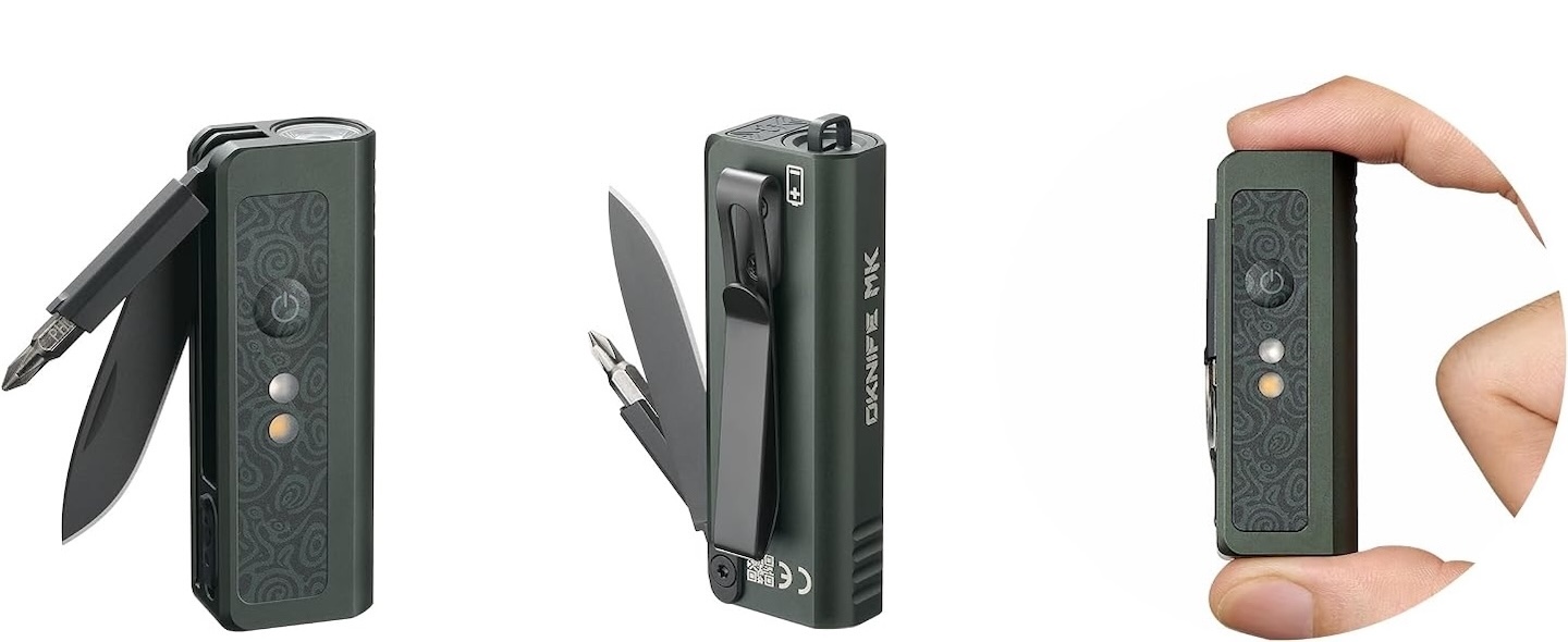 OKNIFE MK EDC Utility Gear with Flashlight, Knife & Screwdriver