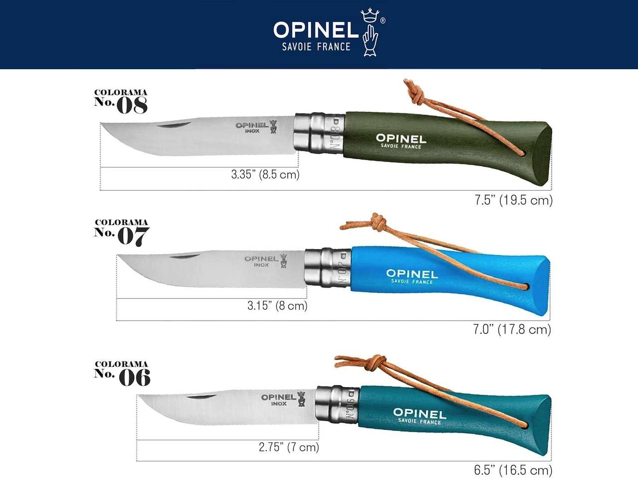 OPINEL No.7 Colorama - Stainless Steel Everyday Carry Folding Pocket Knife Colors