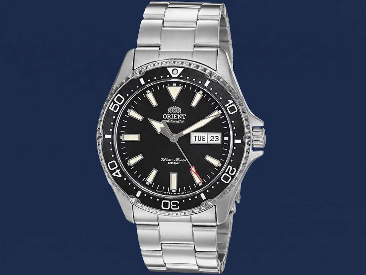 Orient Men's Kamasu Stainless Steel Automatic Diving Watch with Sapphire Crystal Cover