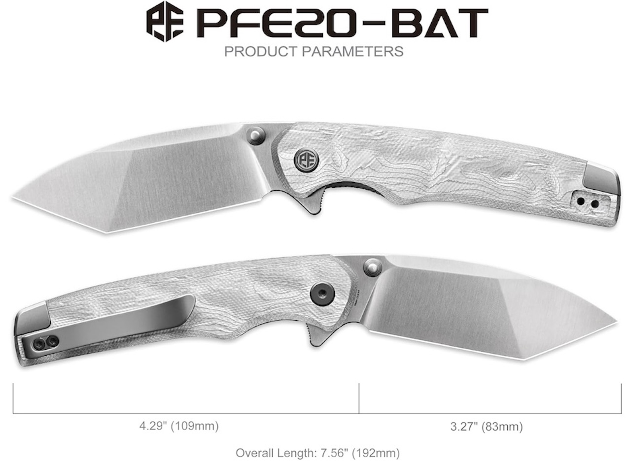 Petrified fish PFE20 Bat 3.2722 N690 Steel Satin Blade Pocket Folding Knife 3