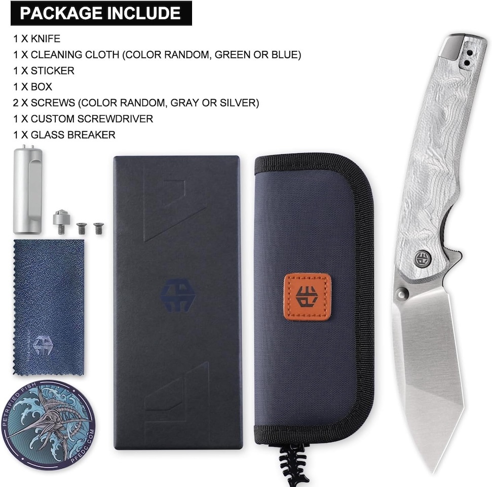 Petrified fish PFE20 Bat 3.2722 N690 Steel Satin Blade Pocket Folding Knife 7